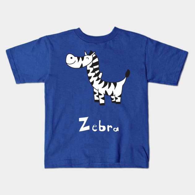 Zebra Kids T-Shirt by ptdoodles